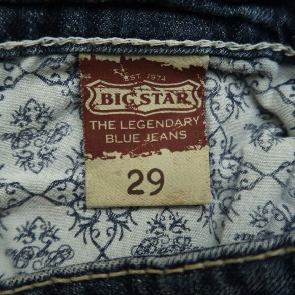 Big Star Jeans Women's 29 Mid-Rise Maddie Straight Denim 26.5" Inseam Distressed - Picture 7 of 16